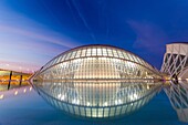 Hemisferic in City of Arts and Sciences in Valencia in the evening