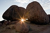 Sunset through the Boulders - Mowani Mountain Camp - Twyfelfontein, Damaraland, Namibia, Africa