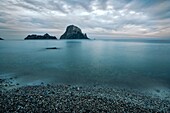 Sunset in Cala d´Hort with Es Vedrá at the back  Ibiza, Balearic Islands, Spain