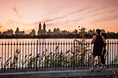 Central Park West, Lake, Skyline, Manhattan, New York