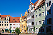 Häuser am Marktplatz in der Altstadt, Meißen, Sachsen, Deutschland, Europa