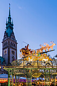 Town hall of Hamburg with Christmas market, Hamburg, north germany, germany