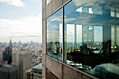 A Skybar in a tall building overlooking Tokyo. Cityscape.