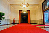 The Great Hall of the People in Tiananmen Square, is a huge ceremonial building and the meeting place of the rulers in China