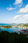 View of harbour and town of Castries, St. Lucia, Windward Islands, Lesser Antilles, Caribbean