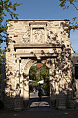 Medieval sculptured stone gate archway, Brunswick, Lower Saxony, Germany