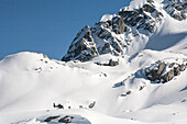 Landung mit Snowboarders,Hubschrauber bringt Skifahrer und Snowboarder zum Skifahren,Heliskiing,Südinsel,Neuseeland