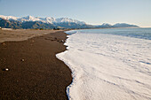 Deserted beach on the east coast near Kaikoura, South Island, New Zealand