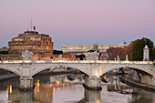 Castel Sant´Angelo above Tiber river, UNESCO World Heritage Site Rome, Rome, Latium, Lazio, Italy