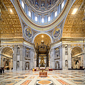 St Peter´s basilica, interior, Vatican, UNESCO World Heritage Site Rome, Rome, Latium, Lazio, Italy