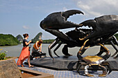 The crabs statue, Krabi town, Andaman Sea, Thailand, Asia