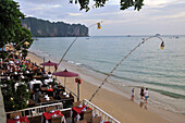 Restaurant at Ao Nang Beach, Krabi, Andaman Sea, Thailand, Asia