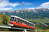 Hartkaiser funicular cable railway, View towards Wilder Kaiser, Ellmau, Tyrol, Austria