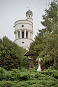 Church tower of slovenian architect Joze Plecnik, Bogojina, Prekmurje, Slovenia