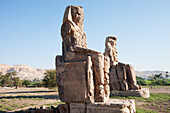 Colossi of Memnon (two massive stone statues of Pharaoh Amenhotep III), Western Thebes, Qina, Egypt