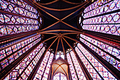 Shrine of the Crown of Thorns and stained glass windows in the Upper Chapel of La Sainte-Chapelle, Paris, France