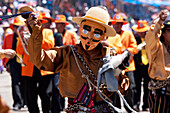 Llamerada dancer in the procession of the Carnaval de Oruro, Oruro, Bolivia