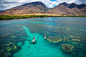 Hawaii, Maui, Olowalu, Stand up paddling.