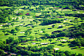 Hawaii, Maui, Wailea, Aerial of Wailea Gold and Emerald golf courses.