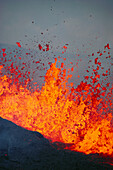 Hawaii, Big Island, Kilauea Volcano Pu'u O'o vent, curtain of fire.