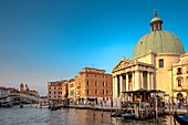 Italy , Venezia City ,the Gran cxanal ,San Simeon Dom and Scalzi bridge