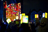 Colourful, illuminated lanterns, Morgenstraich, Carnival of Basel, canton of Basel, Switzerland