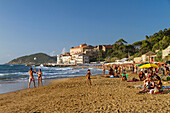 Strand von Santa Maria di Castellabate, Kampanien, Tyrrhenisches Meer, Mittelmeer, Süd-Italien, Europa