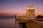 Torre de Belem tower at sunset, Lisbon, Lisboa, Portugal