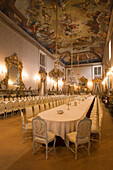 Dining room in Palacio Nacional de Ajuda, Ajuda National Palace in Alto da Ajuda district, Lisbon, Lisboa, Portugal