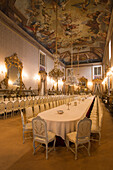 Speisesaal im Ajuda Nationalpalast, Palacio Nacional de Ajuda im Stadtviertel Alto da Ajuda, Lissabon, Portugal