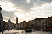 Boat on the Grand Canal, Venice, Venezia, Italy, Europe