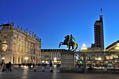 Palazzo Madama at Piazza Castello in the evening light, Turin, Piedmont, Italy