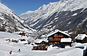 The village of Zermatt from Furi, Skiarea of Zermatt, Valais, Switzerland