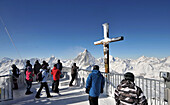 On the little Matterhorn, view from Mont Blanc to Matterhorn, Zermatt ski resort, Valais, Switzerland