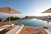 Infinity pool and sun loungers, Hotel Cap Rocat, Ctra. d'enderrocat, s/n, 07609 Cala Blava, Mallorca, Balearic Islands, Spain