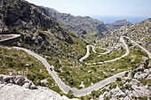 Legendary road, The Snake to Sa Calobra, MA-2141, Tramuntana mountains, Mallorca, Balearic Islands, Spain