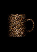 Coffee beans in shape of mug