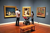Rhode Island, Providence, College Hill, Benefit Street, Rhode Island School of Design Museum of Art, man, woman, couple, parents, child, paintings, framed, gallery, collection