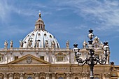 Architecture and the dome of St  Peters Basilica at the Vatican in Rome, Italy