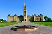 Centennial Flame Parliament Hill Peace Tower Ottawa Ontario Canada National Capital City Center Block
