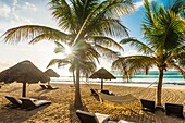 Secluded beach at Le Reve Hotel, Riviera Maya, Quintana Roo, Mexico