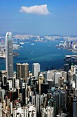 Beautiful city views as seen from The Peak, Hong Kong