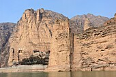 China, Gansu, Linxia surroundings, The Yellow River at Bingling Si