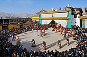 China, Qinghai, Amdo, Tongren Rebkong, Lower Wutun monastery, Losar New Year festival, Cham dances