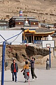 China, Gansu, Amdo, Xiahe county, Pugde village, Basketball game