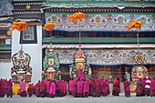 China, Gansu, Amdo, Xiahe, Monastery of Labrang Labuleng Si, Losar New Year festival, Exhibition of the Yak butter sculptures made by the monks