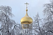 The Ivan the Great Bell Tower golden dome, Kremlin, Moscow, Russia