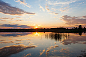 Sunset at lake Werbeliner See, Saxony, Germany