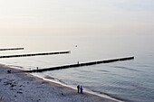 Groynes at beach of Nienhagen, Mecklenburg-Western Pomerania, Germany