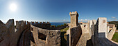 Blick von der Festungsanlage, Populonia Alta, Golfo di Baratti, Mittelmeer, Provinz Livorno, Toskana, Italien, Europa